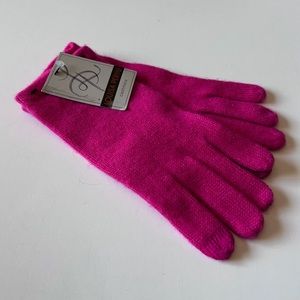 LOUISA PERINI WOMENS CASHMERE GLOVES HOT PINK OS NWT